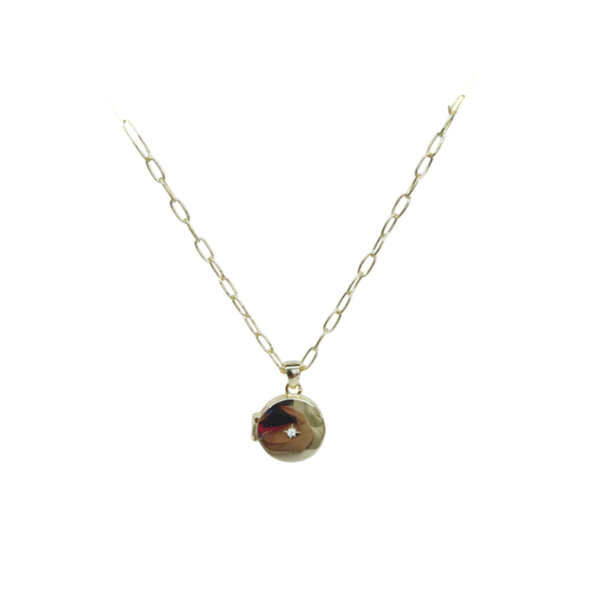 Small gold locket necklace