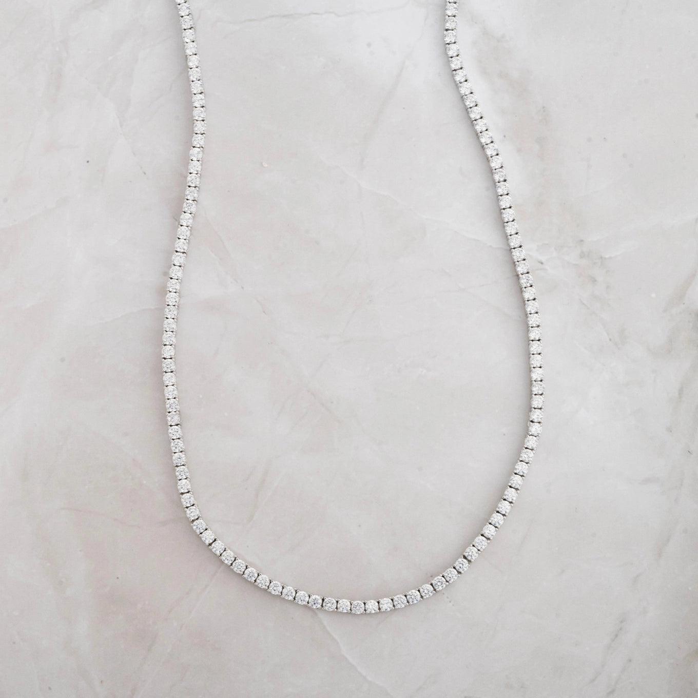 3mm tennis necklace silver