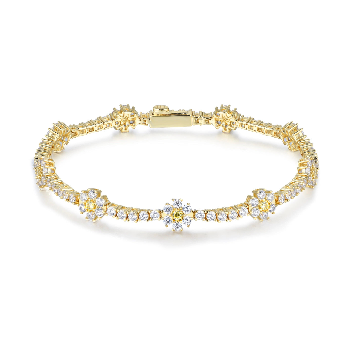 Daisy tennis bracelet gold