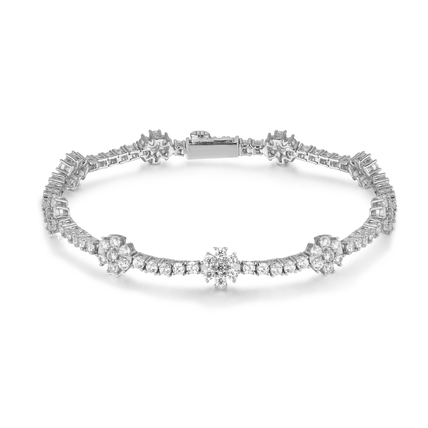 Daisy tennis bracelet silver