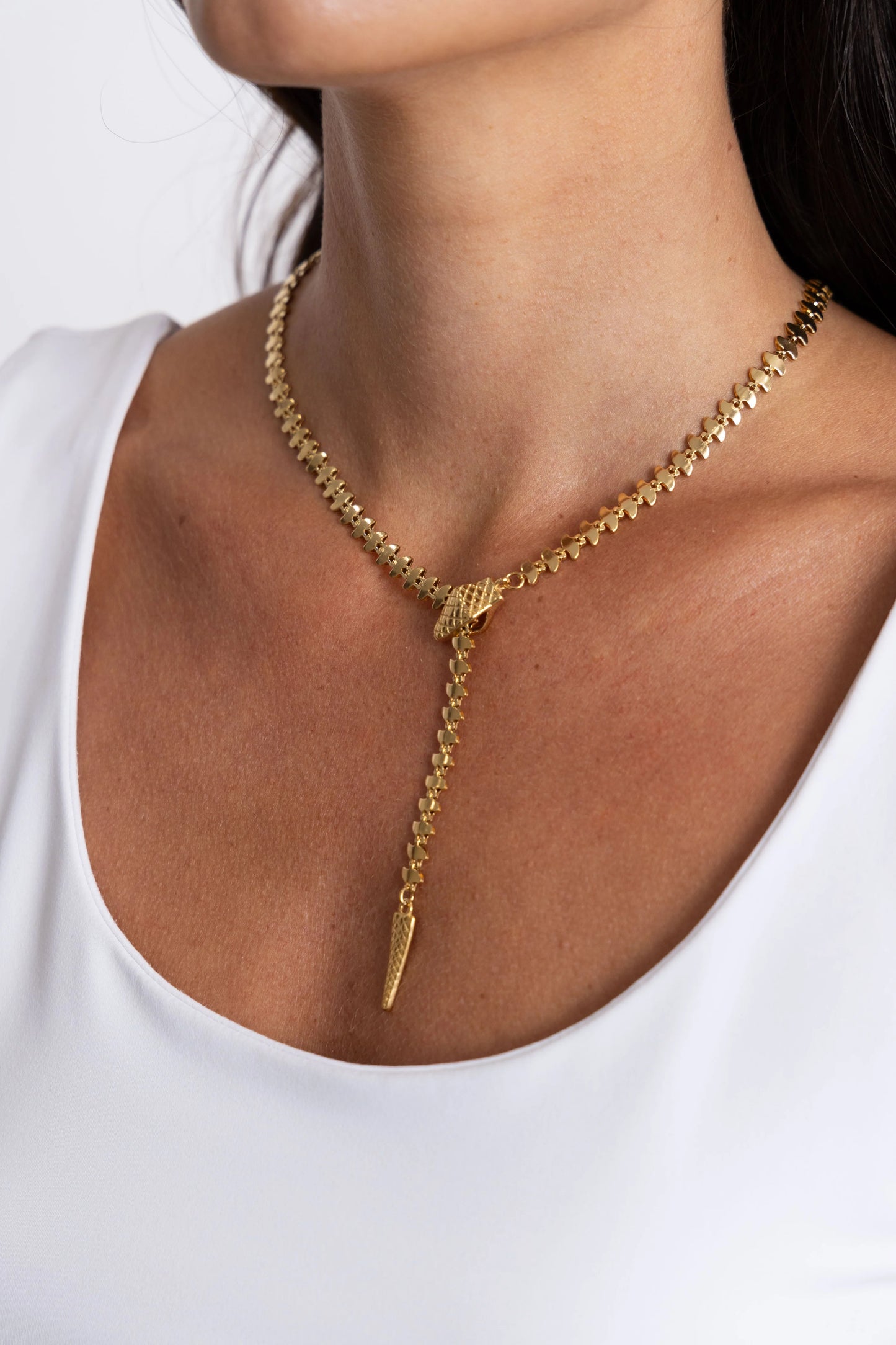 Snake lariat necklace