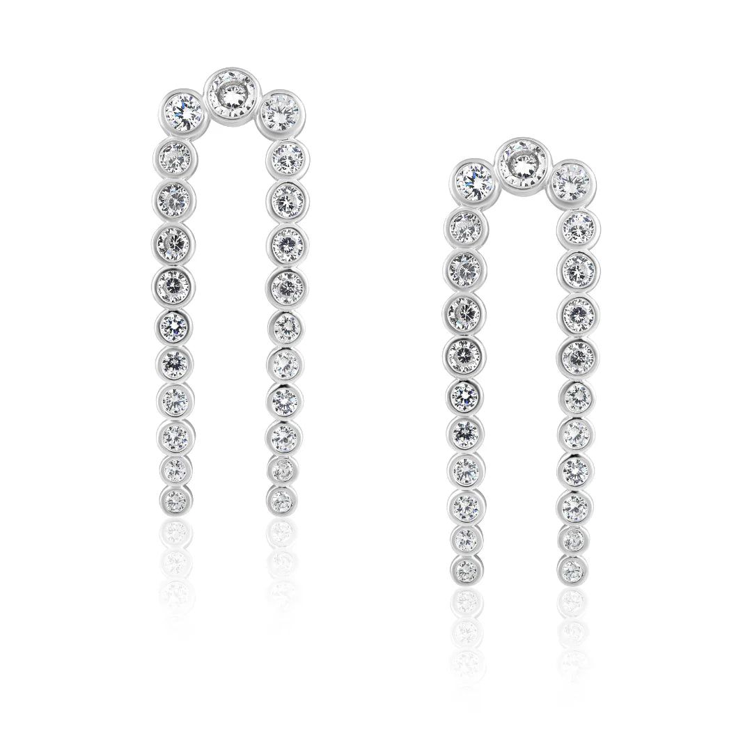 CZ curve earrings