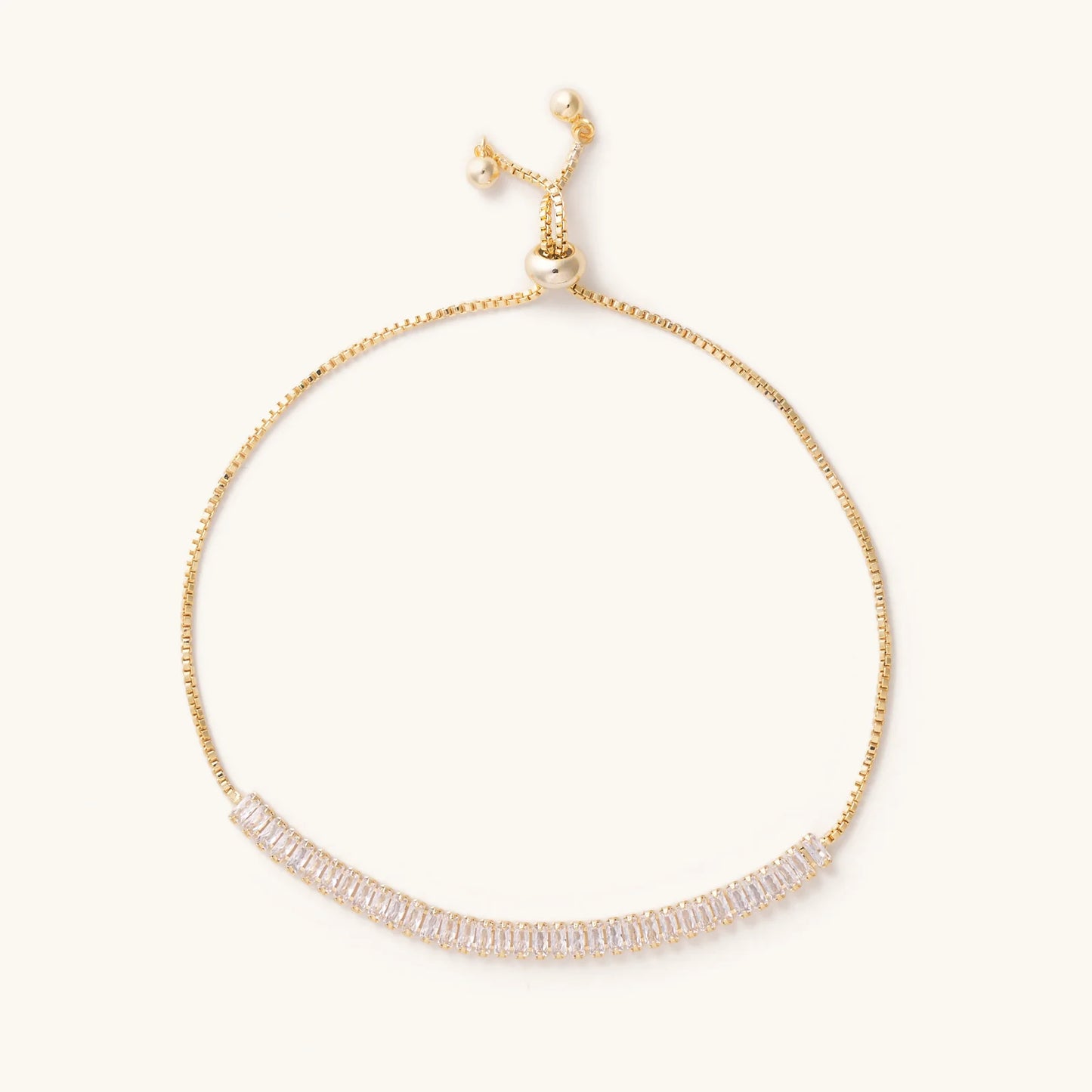 Baguette slider bracelet gold