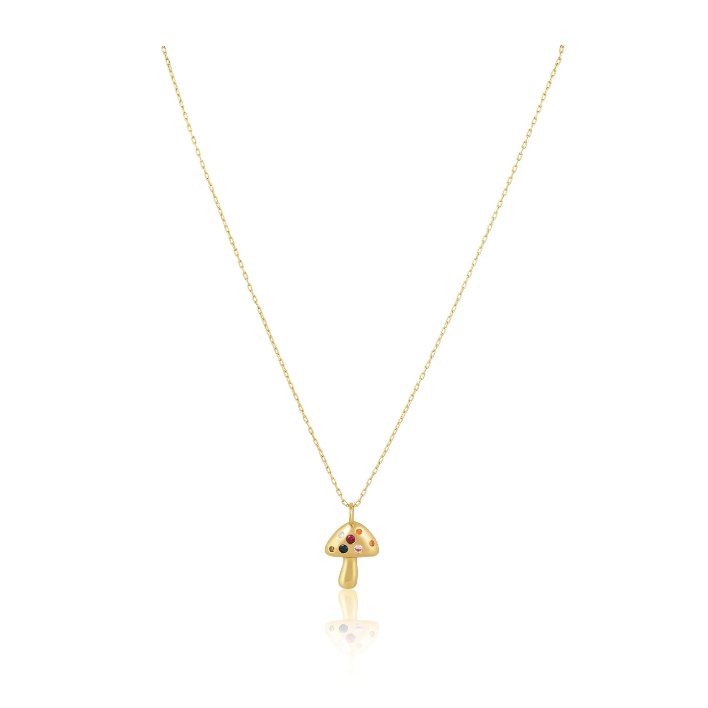 Rainbow mushroom necklace