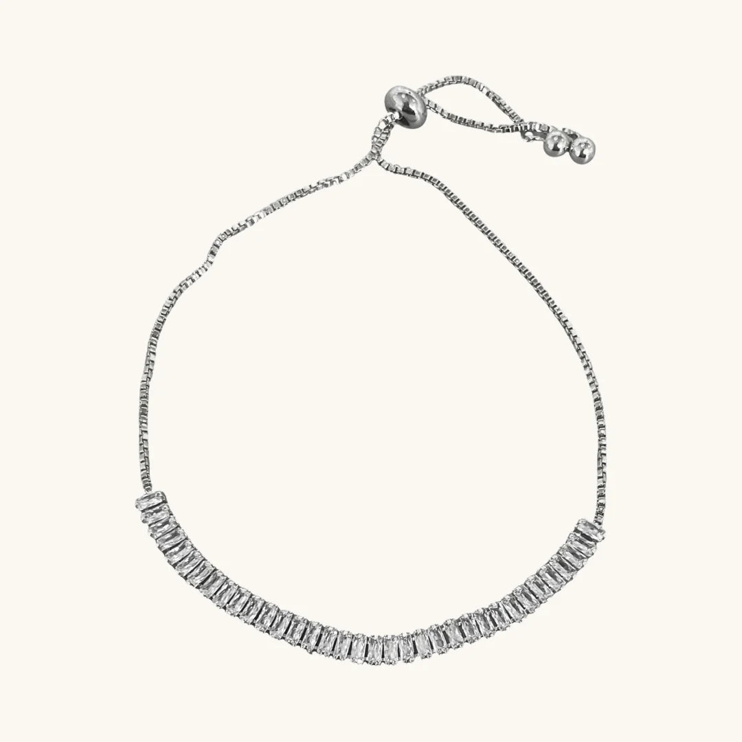 Baguette slider bracelet silver