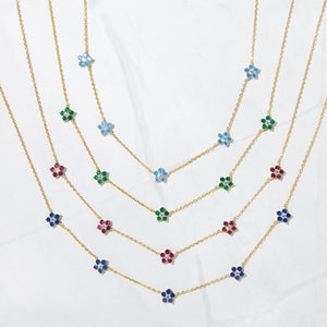 Sapphire flower necklace