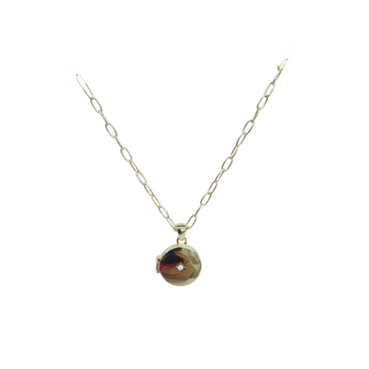 Small gold locket necklace