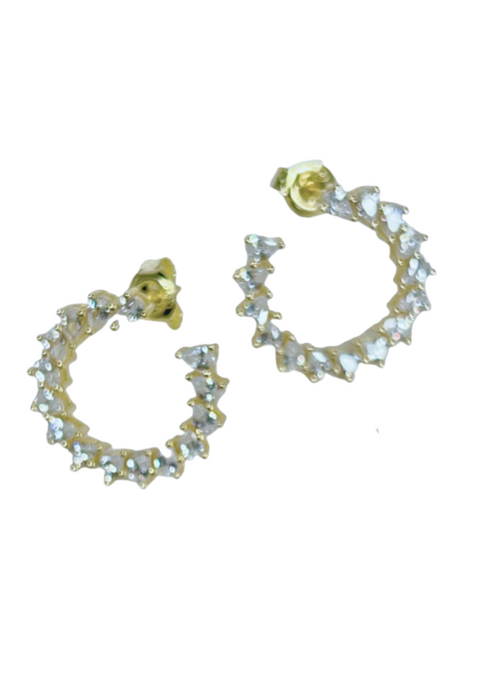 semi circle gold earring