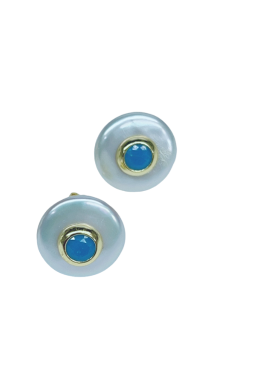 Turquoise pearl stud