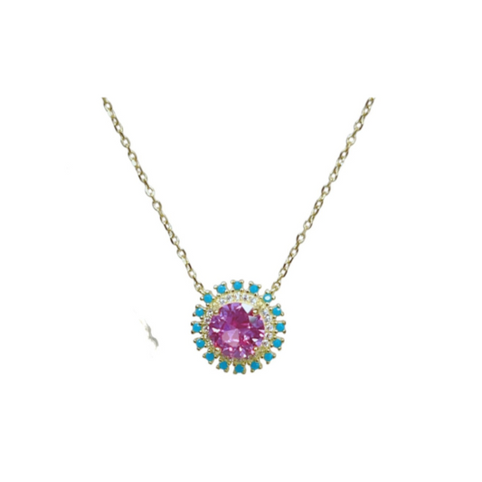 Pink burst necklace
