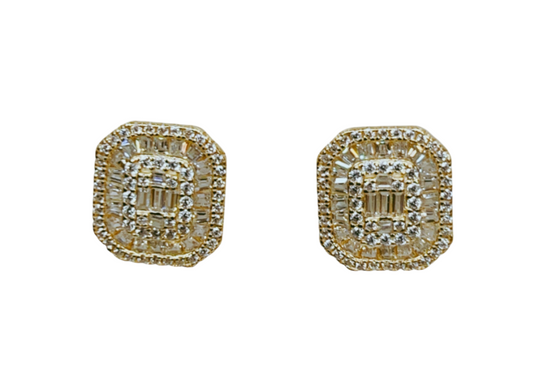 Gold rectangle studs
