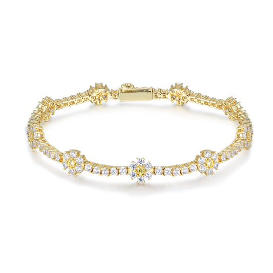Daisy tennis bracelet gold
