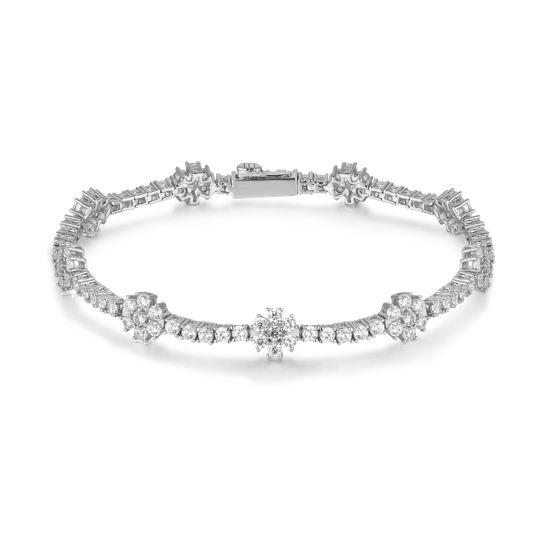 Daisy tennis bracelet silver