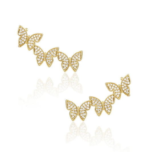Butterfly trio earrings