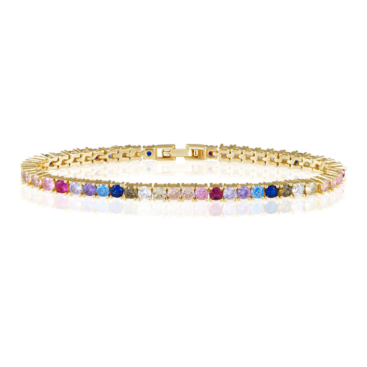 Rainbow tennis bracelet
