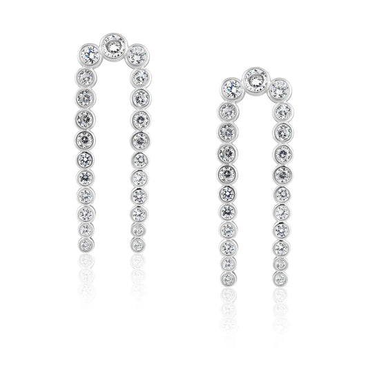 CZ curve earrings