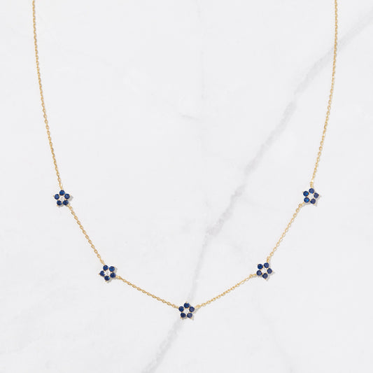 Sapphire flower necklace