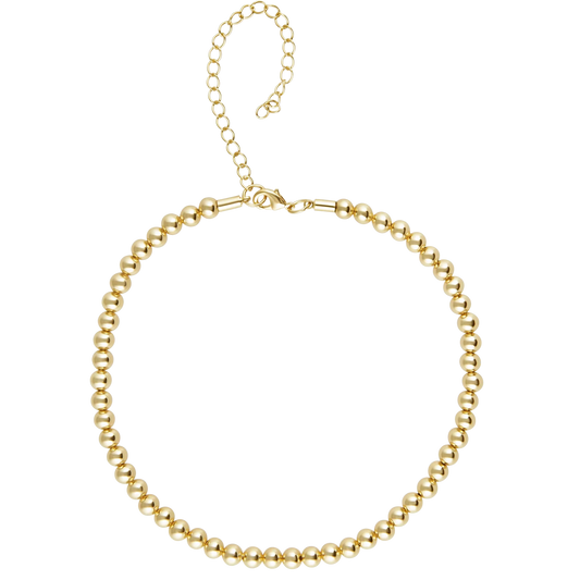 Gold sphere choker