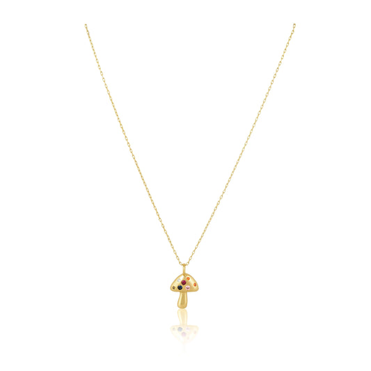 Rainbow mushroom necklace