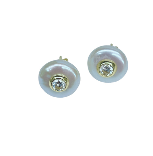 CZ pearl stud clear