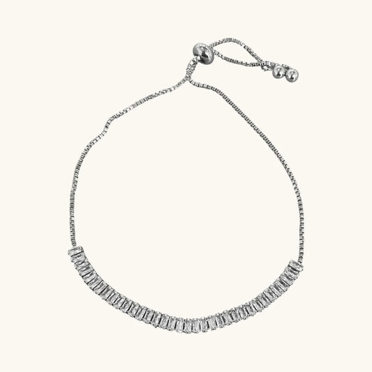 Baguette slider bracelet silver