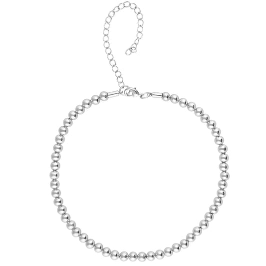 Silver sphere choker
