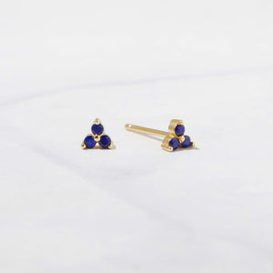 Teeny tiny sapphire trinity studs